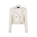 BALMAIN ZIPPED LEATHER BIKER JACKET