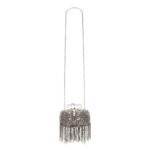 ALEXANDER MCQUEEN WOMANS EXPLODED VICTORIAN JEWEL KNUCKLE CLUTCH IN SILVER