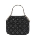 vSTELLA MCCARTNEY FALABELLA CHECKED SEQUIN EMBROIDERY EVENING TOTE BAG