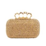 ALEXANDER MCQUEEN WOMANS KNUCKLE CLUTCH IN GOLD