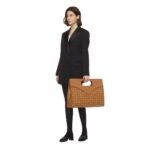 MCM DIAMOND TOTE IN VISETOS LEATHER MIX COGNAC