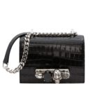 ALEXANDER MCQUEEN WOMANS MINI JEWELLED SATCHEL IN BLACKSILVER
