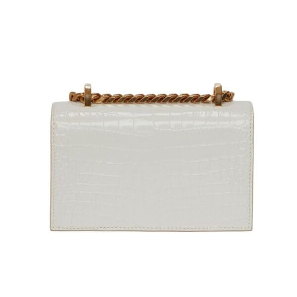 ALEXANDER MCQUEEN WOMANS MINI JEWELLED SATCHEL DEEP LVORY