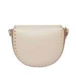 STELLA MCCARTNEY FRAYME STUDDED GRAINY ALTER MAT MEDIUM FLAP SHOULDER BAG