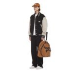 MCM STARK TENNIS BACKPACK IN MEGA LAUREL VISETOS COGNAC