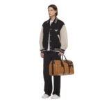 MCM OTTOMAR WEEKENDER BAG IN MEGA LAUREL VISETOS COGNAC