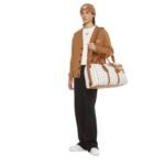 MCM OTTOMAR WEEKENDER BAG IN MEGA LAUREL VISETOS WHITE