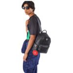 MCM STARK SIDE STUDS BACKPACK IN VISETOS BLACK