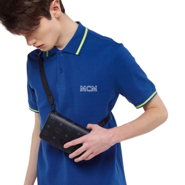 MCM AREN CAMERA BAG IN VISETOS BLACK
