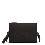 MCM LARGE AREN CROSSBODY POUCH IN SPANISH CALF LEATHER BLACK