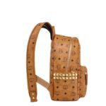 MCM SMALL STARK SIDE STUDS BACKPACK IN VISETOS COGNAC