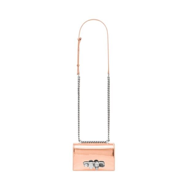 ALEXANDER MCQUEEN WOMANS MINI JEWELLED SATCHEL IN PINK