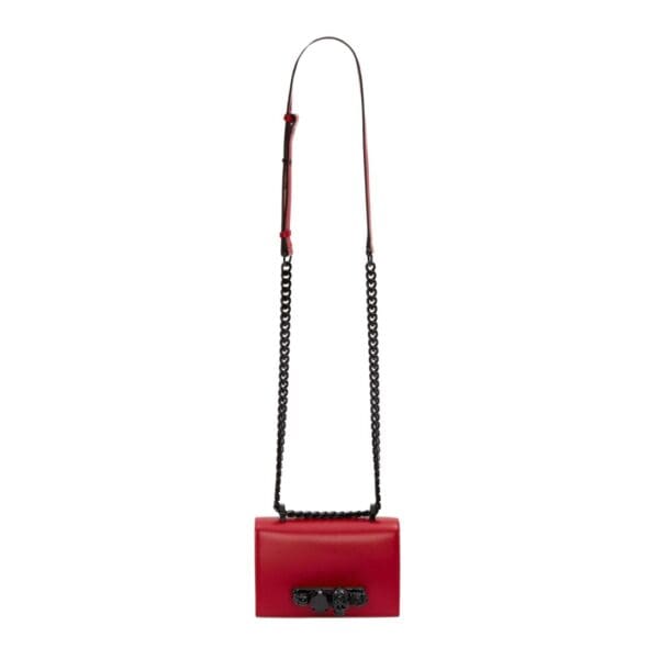 ALEXANDER MCQUEEN WOMANS MINI JEWELLED SATCHEL IN WELSH RED