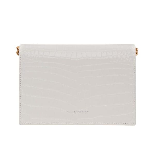 ALEXANDER MCQUEEN WOMANS SMALL SKULL BAG WITH CHAIN IN LVORY