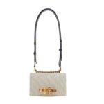 ALEXANDER MCQUEEN WOMANS THE BIKER MINI JEWELLED SATCHEL IN GRAYNAVY
