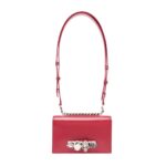 ALEXANDER MCQUEEN WOMANS THE BIKER MINI JEWELLED SATCHEL IN LIPSTICK RED