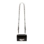 ALEXANDER MCQUEEN WOMANS THE BIKER STUDDED MINI JEWELLED SATCHEL IN BLACK