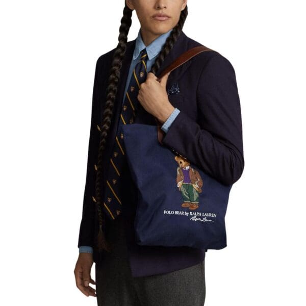 RALPH LAUREN POLO BEAR TWILL SHOPPER TOTE