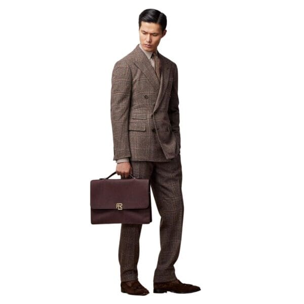 RALPH LAUREN RL PEBBLED CALFSKIN BRIEFCASE