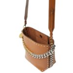 STELLA MCCARTNEY FRAYME STUDDED GRAINY ALTER MAT BUCKET BAG