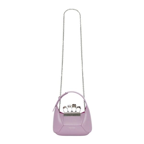 ALEXANDER MCQUEEN WOMENS THE JEWELLED HOBO BAG IN ANTIQUE PINK