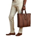 RALPH LAUREN WELINGTON BURNISHAD CALFSKIN TOTE