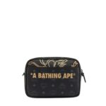 MCM SMALL X BAPE AREN CROSSBODY IN VISETOS BLACK