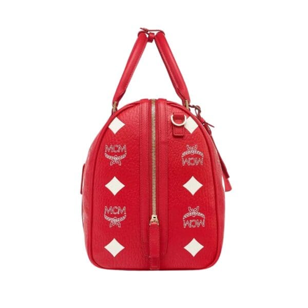 MCM OTTOMAR WEEKENDER BAG IN MAXI VISETOS CANDY RED