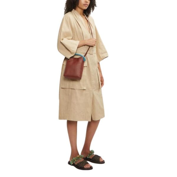 LA GARCONNE DRIES VAN NOTEN CRISP LEATHER BAG RUST