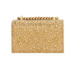 ALEXANDER MCQUEEN WOMENS THE MINI JEWELLED SATCHEL IN GOLD