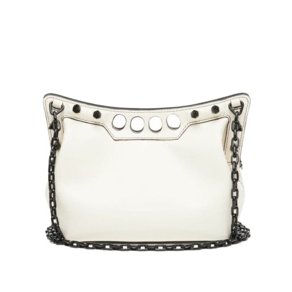 ALEXANDER MCQUEEN WOMENS THE PEAK BAG MINI WITH CHAIN IN SOFT LVORY