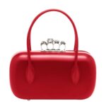 ALEXANDER MCQUEEN WOMENS THE REVERSE CLUTCH IN BLOOD RED