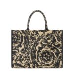 VERSACE BAROCCO ATHENA RAFFIA TOTE BAG
