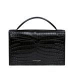 ALEXANDER MCQUEEN WOMENS TOP HANDLE SKULL BAG IN BLACK