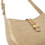 VERSACE CROC-EFFECT GRECA GODDESS HOBO BAG