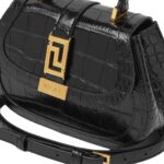 VERSACE CROC-EFFECT GRECA GODDESS MINI BAG