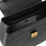 VERSACE CROC-EFFECT GRECA GODDESS TOP HANDLE BAG
