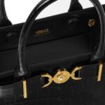 VERSACE CROC-EFFECT MEDUSA '95 SMALL TOTE