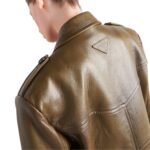 PRADA DOUBLE BREASTED LEATHER COAT