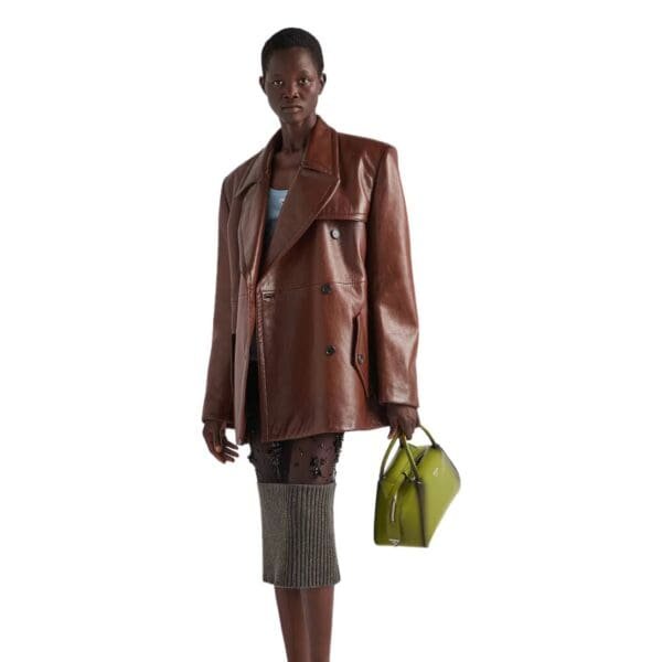 PRADA DOUBLE BREASTED LEATHER JACKET