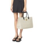VERSACE LA MEDUSA CANVAS LARGE TOTE BAG