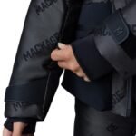 mackage nixie-jmg stretch down ski jacket with jacquard logo pattern