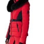 mackage elita down ski jacket with removable blue fox fur trim