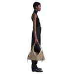PROENZA LARGE DRAWSTRING SHOULDER BAG MUSHROOM