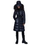 vMACKAGE CORALIA LIGHT DOWN COAT WITH HOOD AND SASH BELT