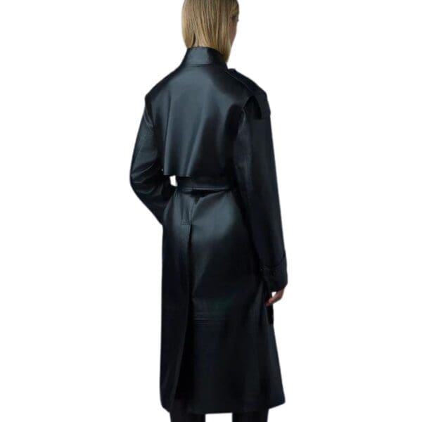 MACKAGE ADRIANA CALFSKIN TRENCH COAT WITH BELT - Image 6