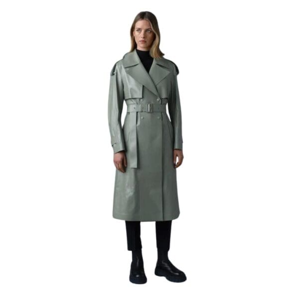 MACKAGE CARMELA LEATHER TRENCH WITH BELT