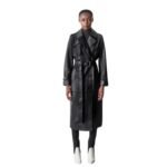 MACKAGE GAEL LEATHER TRENCH COAT WITH BELT