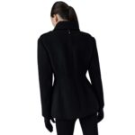 MACKAGE MARCY WOOL FITTED JACKET WITH ASYMMETRICAL COLLAR