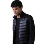 mackage collin-r nano down mixed media bomber jacket